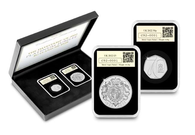 The 2022 Platinum Jubilee 50p and £5 DateStamp™ Pair