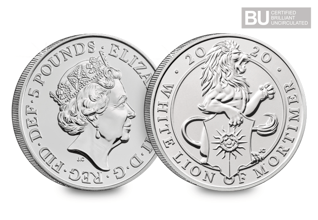 2020 UK White Lion of Mortimer CERTIFIED BU £5