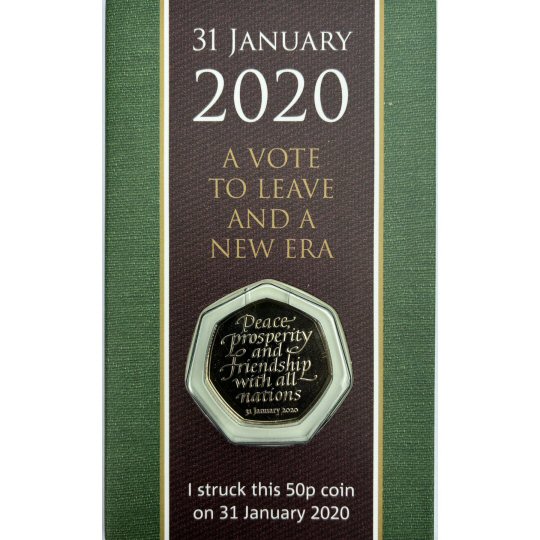 2020 Brexit Struck on the Day 31st January 50p BU Royal Mint Strike Your Own (SYO)