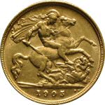 1905 Gold Half Sovereign