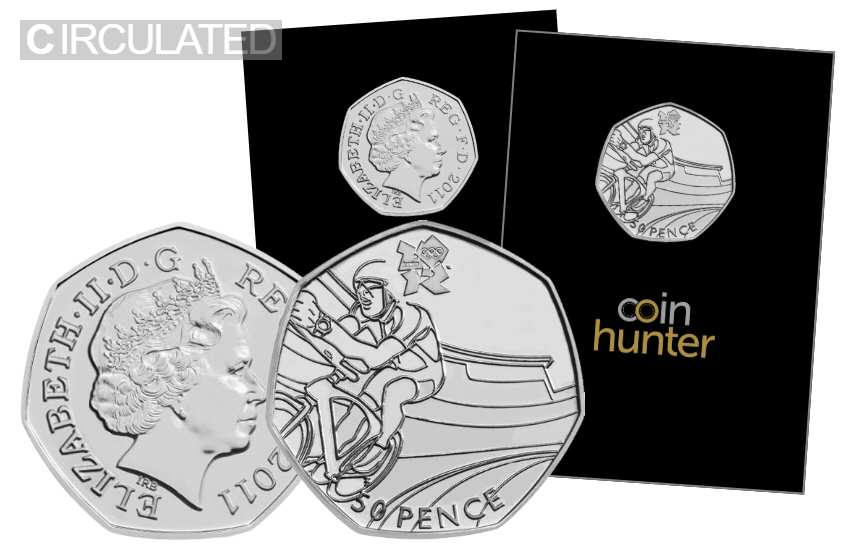 Olympic Cycling 50p Circulated Coin [Coin Hunter card]