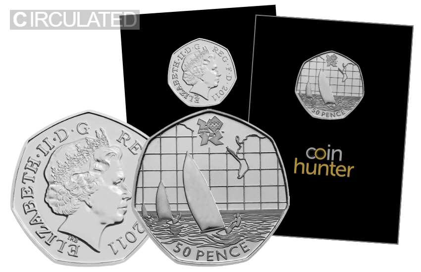 Olympic Sailing 50p Circulated Coin [Coin Hunter card]