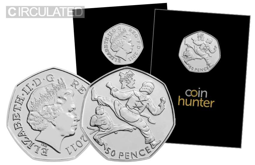 Olympic Taekwondo 50p Circulated Coin [Coin Hunter card]