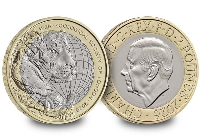 2026 ZSL London Zoo CERTIFIED BU £2 Coin [Change Checker card]