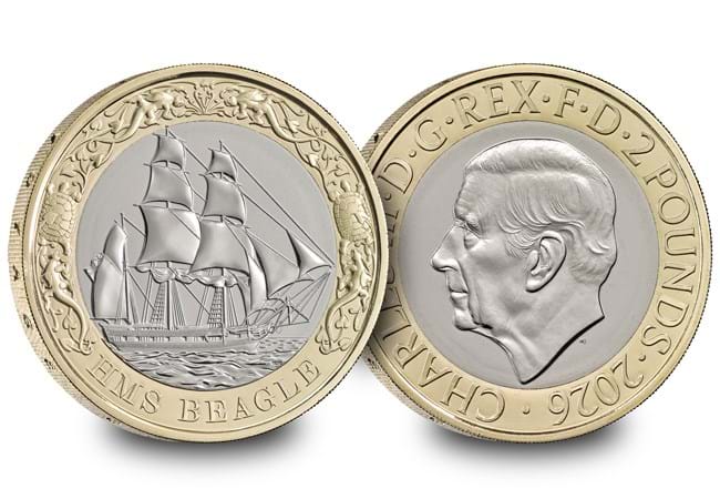 2026 HMS Beagle CERTIFIED BU £2 Coin [Change Checker card]