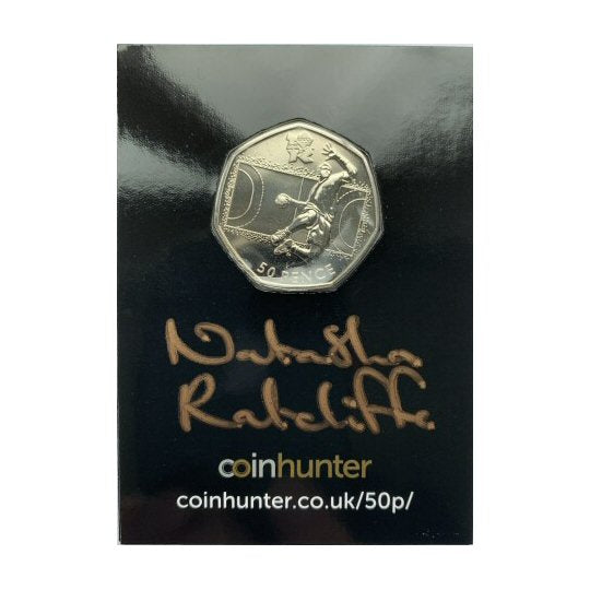 2011 Olympic Handball Circulated 50p [Coin Hunter card] Limited edition of 10 signed by designer Natasha Ratcliffe