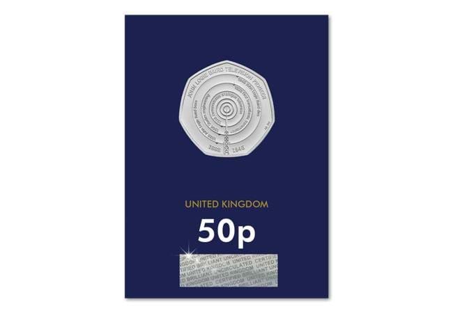 2021 UK John Logie Baird Television CERTIFIED BU 50p [Change Checker card]