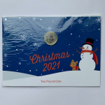 2021 Gibraltar Colour £2 Coin Christmas Card