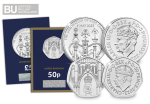 UK KCIII Coronation BU £5 and 50p Pair