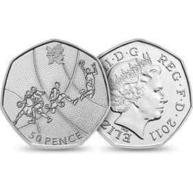 Circulation 50p Coin: 2011 London 2012 Olympic Basketball