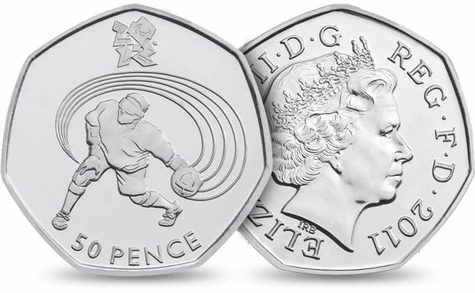 Circulation 50p Coin: 2011 London 2012 Olympic Goalball