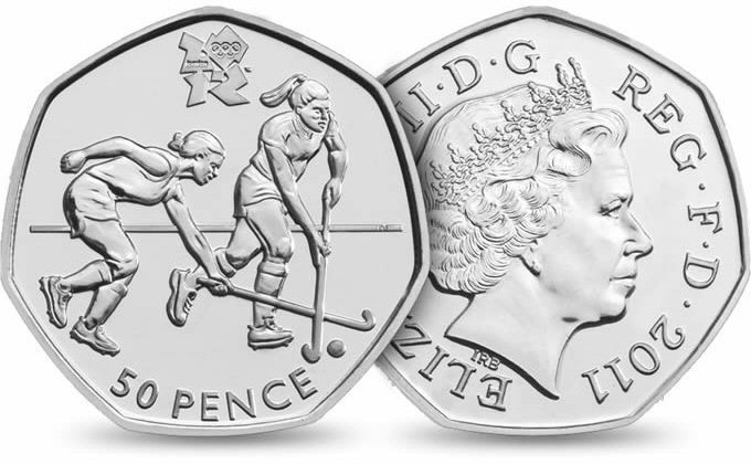 Circulation 50p Coin: 2011 London 2012 Olympic Hockey