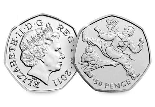 Circulation 50p Coin: 2011 London 2012 Olympic Taekwondo