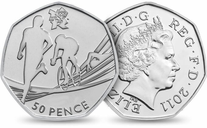 Circulation 50p Coin: 2011 London 2012 Olympic Triathlon