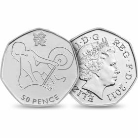 Circulation 50p Coin: 2011 London 2012 Olympic Weightlifting
