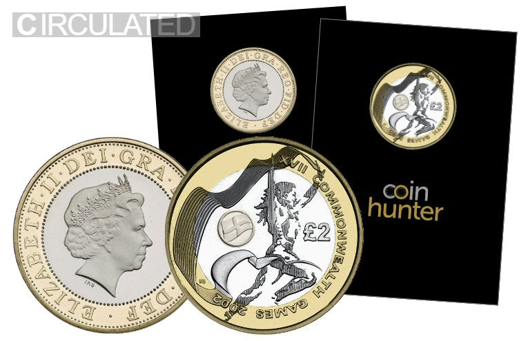 2002 Commonwealth Games - England £2 Coin [Circulated - Coin Hunter card]