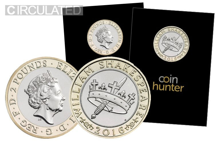 2016 Shakespeare Histories £2 Coin [Circulated - Coin Hunter card]