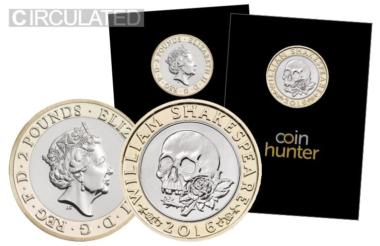 2016 Shakespeare Tragedies £2 Coin [Circulated - Coin Hunter card]