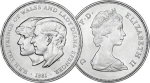 1981 Royal Wedding Charles and Diana Uncirculated 25p Crown