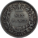 1877 Victoria Silver Sixpence