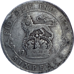 1911 George V Silver Sixpence