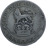 1920 George V Silver Sixpence