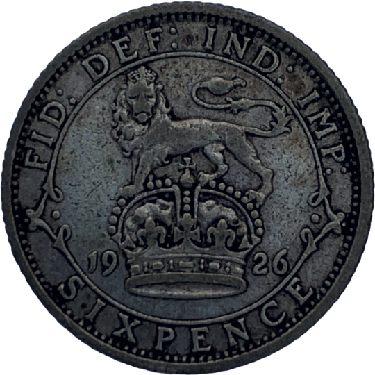 1926 George V Silver Sixpence