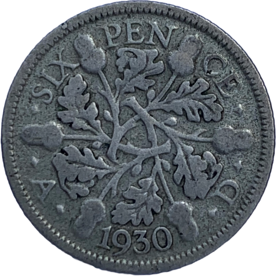 1930 George V Silver Sixpence