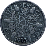 1933 George V Silver Sixpence