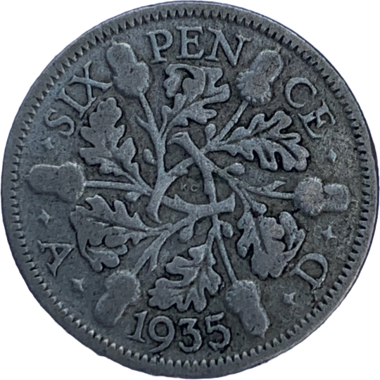 1935 George V Silver Sixpence