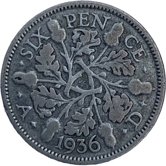 1936 George V Silver Sixpence