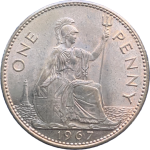 Pre-Decimal Elizabeth II Penny 1967 UNC